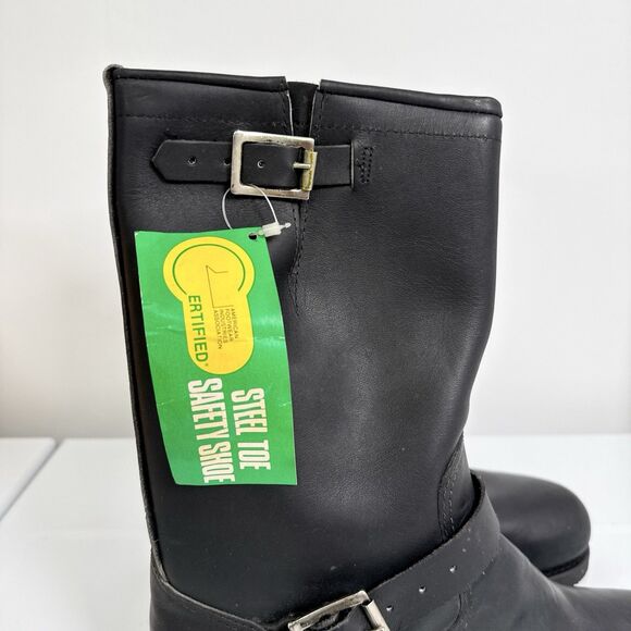 Vintage Herman Santa Rosa Engineer Boots Sz 13 E Black Steel Toe Motorcycle NEW - Picture 5 of 12